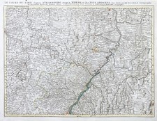 Carte Du Rhein Rheinlauf Heidelberg Speyer Strasbourg Pforzheim Delisle Mortier