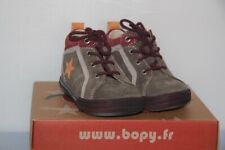 BOPY -  Zeclair- Chaussures Basket bébé Mixte -  Cuir Velours Taupe- T 20  neuf
