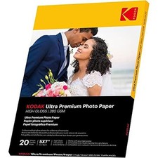KODAK Ultra Premium Photo Paper - Papier Photo Brillant Pack de 20 Feuilles F...