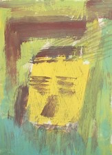 Vintage abstrait portrait gouache painting