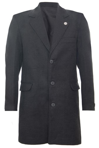 Manteau long laine charbon - laine,