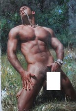 portrait homme nu integrale peinture huile sur toile / painting on canvas nude