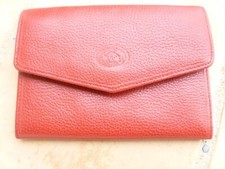 PORTE MONNAIE MARQUE DUOLYNX CUIR GRAINE ROUGE