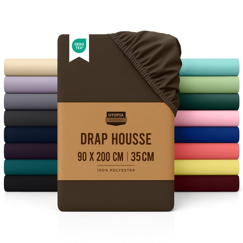 Drap housse brun 90 x - 90, 200