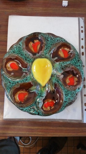 Assiette plat huîtres - assiette, à