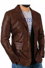 Blazer homme en cuir d'agneau