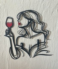 Art Mural Femme Et Vin -