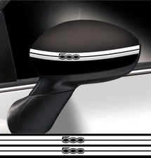 2 X BANDES RETROVISEUR POUR FIAT 500 RACING 35cmX1,2cm AUTOCOLLANT STICKER FA123