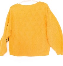 Pull femme couleur jaune paille fait à la main