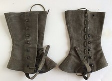 FRANCE - Paire de guêtres KAKI toile modèle 1947 avec sangle sous pied toile #15