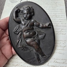 Médaillon Gutta Percha Putti XIXè Napoléon III Second Empire N°2