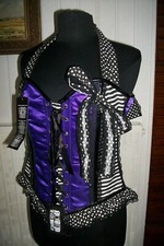 Amour corset POIZEN INDUSTRIES M 38/40 polka mix purmle coton/polyester mauve