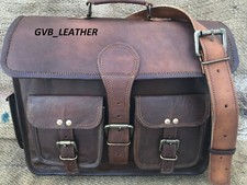 Homme Cartable en Cuir Véritable Vintage Fichier Livre Messager Épaule Mallette