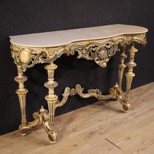 Meuble console laquée dorée