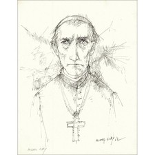CIRY Michel - Lithographie "L'homme d'église" 27x21cm - 1963 - Signée au crayon