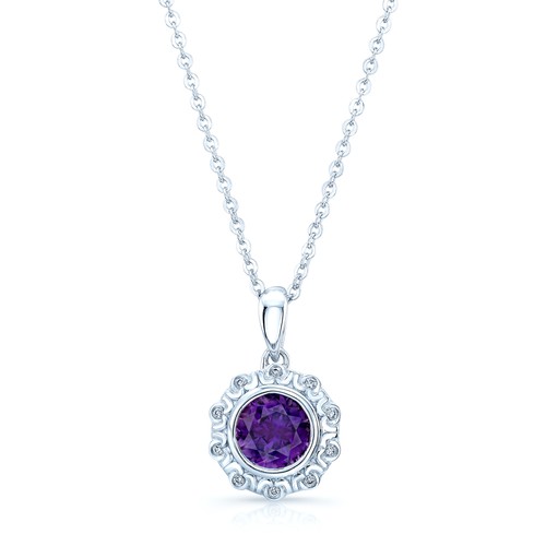 14k blanc améthyste violet - blanc,