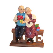  Statue de fête de mariage 1PC Couple de personnes âgées Figurines de résine