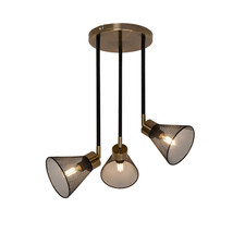 SAMPA HELIOS – Suspension GARVIN métal laiton (3 abat-jours)