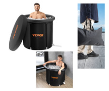 Bain Froid Portable 90x75cm Baignoire Gonflable de Récupération pour Sportifs
