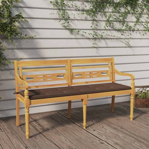 Banc batavia avec coussin gris - avec,