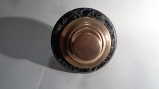 SONNETTE RONDE MARBRE VERT - TIRETTE BRONZE - 1910 N° S05