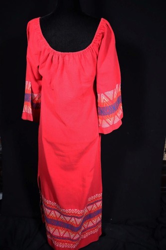 Robe coton rouge vintage - coton,