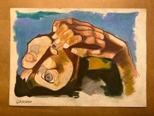 OSWALDO GUAYASAMIN Dessin sur papier (fait main) signé et estampillé techniqu...