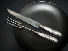 Ancien  service à découper en argent poinçon Minerve service à gigot , couverts