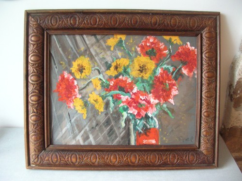 Ancienne aquarelle bouquet - , de
