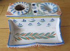 ANCIEN ENCRIER EN FAÏENCE DE NEVERS ?  XIXème ou debut XXeme