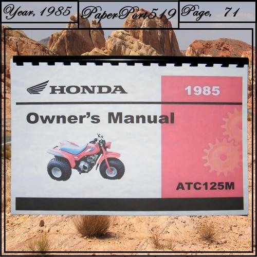 1985 honda atc125m - atc125m, owner's