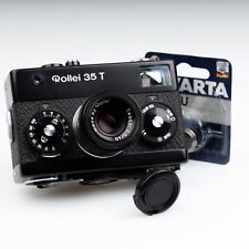 SERVICED & TESTED Rollei 35 T Black 35mm Film Camera Tessar 40mm 3.5 Lens N.MINT
