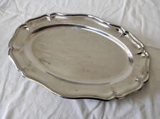 Plat de service ovale en inox  34,5 x 23 cm