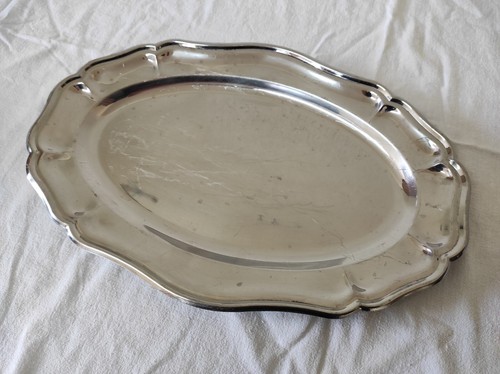 Plat service ovale inox - service,