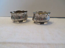 2 saleron en argent tête de minerve et 1 verrine en cristal