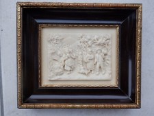 cadre concrétion calcaire scène de vie lavoir 19,5  X 16.5