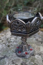 708.7931  SUPERBE FIGURINE BOUGEOIR HEXAGONAL CATHEDRALE MEDIEVAL EGLISE VIERGE