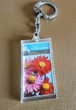 Ancien porte cle Graines CLAUSSE Fleurs Jardinier Brouette Légumes Années 60/
