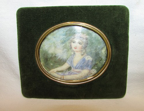 Portrait miniature ancien - miniature,