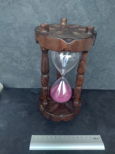 Grand sablier ancien bois - sablier,