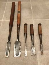 Ensemble de ciseaux longs à bois outil de menuiserie vintage NOMI fabriqué pa...