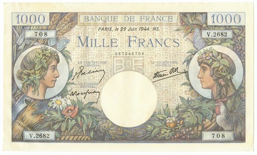 1000 francs banque france - banque,