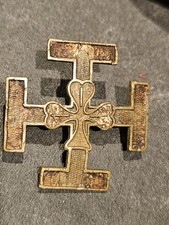 Très Ancien Insigne Scout De France  Croix De Jérusalem Trèfle Broche Pucelle