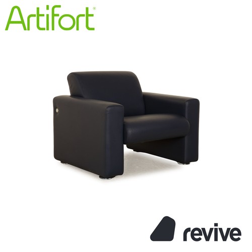Fauteuil cuir artifort bleu - en,