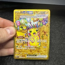 Carte Pokemon Pikachu Ex 247/191 GOLD Secrète EV8 Étincelles Déferlantes NEUF