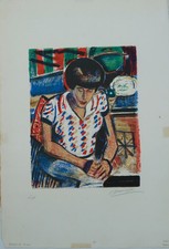 François DESNOYER : Le portrait de Suza - Lithographie originale signée