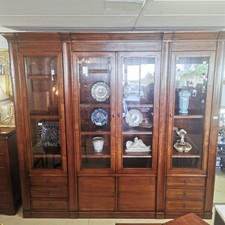 VITRINE de Salle a Manger 4 Portes Vitrées + Tiroirs Merisier Bois 119MAG 27/08