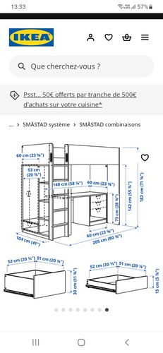 Ensemble lit mezzanine blanc - ensemble,
