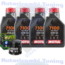 Set Entretien Huile Motul 7100 20W50 + Filtre Pour Bimota 750 DB1 S Sr 1985>1989
