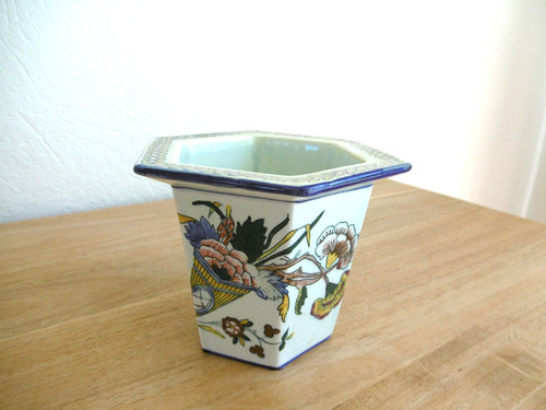 Vase exagonal faience - vase,